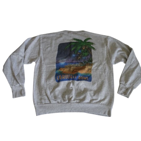 Vtg Delta Carquest Bowl Sweatshirt Women Men Size L Heather Gray Made in USA - Picture 3 of 12